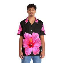 Load image into Gallery viewer, VINTAGE NEW HAWAIIAN (WELCOME TO BOTANY 101 PINK FLOWER) ON BLACK