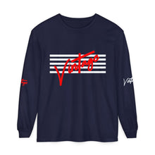 Load image into Gallery viewer, VINTAGE STARS AND STRIPES LONG SLEEVE (UNISEX) RED AND WHITE INK