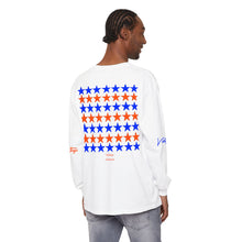 Load image into Gallery viewer, VINTAGE STARS AND STRIPES LONG SLEEVE (UNISEX) ROYAL AND ORANGE INK