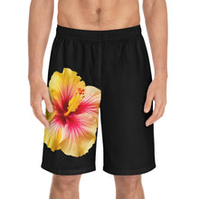 Load image into Gallery viewer, VINTAGE (WELCOME TO BOTANY 101 YELLOW FLOWER) ON BLACK  SHORTS