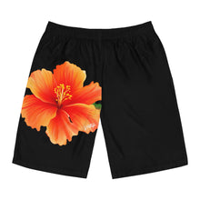 Load image into Gallery viewer, VINTAGE (WELCOME TO BOTANY 101 ORANGE FLOWER) ON BLACK  SHORTS