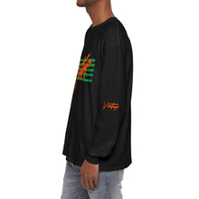 Load image into Gallery viewer, VINTAGE STARS AND STRIPES LONG SLEEVE (UNISEX) GREEN AND ORANGE INK