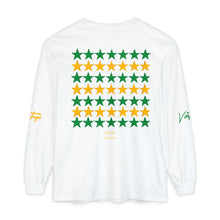 Load image into Gallery viewer, VINTAGE STARS AND STRIPES LONG SLEEVE (UNISEX) GREEN AND GOLD INK