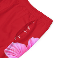 Load image into Gallery viewer, VINTAGE (WELCOME TO BOTANY 101 PINK FLOWER) ON RED SHORTS