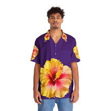 Load image into Gallery viewer, VINTAGE NEW HAWAIIAN (WELCOME TO BOTANY 101 YELLOW FLOWER) ON PURPLE