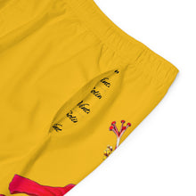 Load image into Gallery viewer, VINTAGE (WELCOME TO BOTANY 101 RED FLOWER) ON YELLOW SHORTS