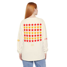 Load image into Gallery viewer, VINTAGE STARS AND STRIPES LONG SLEEVE (UNISEX) RED AND GOLD INK