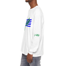 Load image into Gallery viewer, VINTAGE STARS AND STRIPES LONG SLEEVE (UNISEX) ROYAL AND GREEN INK
