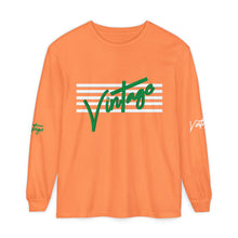 Load image into Gallery viewer, VINTAGE STARS AND STRIPES LONG SLEEVE (UNISEX) GREEN AND WHITE INK