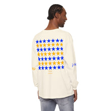 Load image into Gallery viewer, VINTAGE STARS AND STRIPES LONG SLEEVE (UNISEX) ROYAL AND GOLD INK