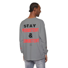 Load image into Gallery viewer, VINTAGE STAY P&amp;C LONG SLEEVE TEE BLACK AND INFERED (UNISEX)