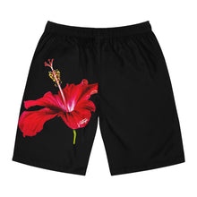 Load image into Gallery viewer, VINTAGE (WELCOME TO BOTANY 101 RED FLOWER) ON BLACK  SHORTS