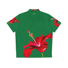 Load image into Gallery viewer, VINTAGE NEW HAWAIIAN (WELCOME TO BOTANY 101 RED FLOWER) ON GREEN
