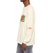Load image into Gallery viewer, VINTAGE STARS AND STRIPES LONG SLEEVE (UNISEX) GREEN AND ORANGE INK