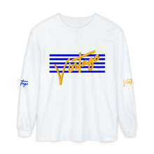 Load image into Gallery viewer, VINTAGE STARS AND STRIPES LONG SLEEVE (UNISEX) ROYAL AND GOLD INK