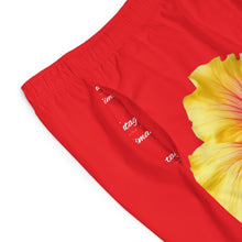 Load image into Gallery viewer, VINTAGE (WELCOME TO BOTANY 101 YELLOW FLOWER) ON RED SHORTS