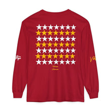 Load image into Gallery viewer, VINTAGE STARS AND STRIPES LONG SLEEVE (UNISEX) GOLD AND WHITE INK