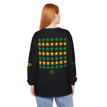 Load image into Gallery viewer, VINTAGE STARS AND STRIPES LONG SLEEVE (UNISEX) GREEN AND GOLD INK