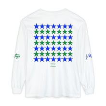 Load image into Gallery viewer, VINTAGE STARS AND STRIPES LONG SLEEVE (UNISEX) ROYAL AND GREEN INK