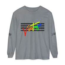 Load image into Gallery viewer, VINTAGE STARS AND STRIPES LONG SLEEVE (UNISEX) ROY G BIV &amp; BLACK INK