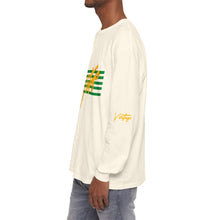 Load image into Gallery viewer, VINTAGE STARS AND STRIPES LONG SLEEVE (UNISEX) GREEN AND GOLD INK