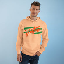 Load image into Gallery viewer, VINTAGE STARS AND STRIPES ORANGE AND LIME UNISEX HOODIE