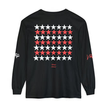 Load image into Gallery viewer, VINTAGE STARS AND STRIPES LONG SLEEVE (UNISEX) INFERRED AND WHITE INK