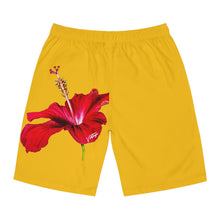 Load image into Gallery viewer, VINTAGE (WELCOME TO BOTANY 101 RED FLOWER) ON YELLOW SHORTS