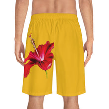 Load image into Gallery viewer, VINTAGE (WELCOME TO BOTANY 101 RED FLOWER) ON YELLOW SHORTS