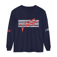 Load image into Gallery viewer, VINTAGE STARS AND STRIPES LONG SLEEVE (UNISEX) INFERRED AND WHITE INK