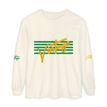 Load image into Gallery viewer, VINTAGE STARS AND STRIPES LONG SLEEVE (UNISEX) GREEN AND GOLD INK