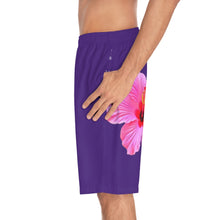 Load image into Gallery viewer, VINTAGE (WELCOME TO BOTANY 101 PINK FLOWER) ON PURPLE SHORTS