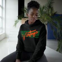 Load image into Gallery viewer, VINTAGE STARS AND STRIPES ORANGE AND LIME UNISEX HOODIE