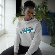 Load image into Gallery viewer, VINTAGE STARS AND STRIPES UNISEX HOODIE (WHITE AND TEAL)