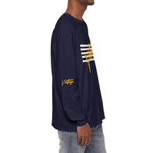 Load image into Gallery viewer, VINTAGE STARS AND STRIPES LONG SLEEVE (UNISEX) GOLD AND WHITE INK