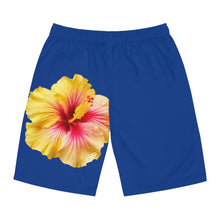 Load image into Gallery viewer, VINTAGE (WELCOME TO BOTANY 101 YELLOW FLOWER) ON BLUE SHORTS