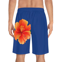 Load image into Gallery viewer, VINTAGE (WELCOME TO BOTANY 101 ORANGE FLOWER) ON BLUE SHORTS