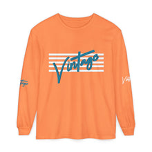 Load image into Gallery viewer, VINTAGE STARS AND STRIPES LONG SLEEVE (UNISEX) TEAL AND WHITE INK