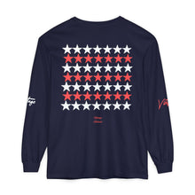 Load image into Gallery viewer, VINTAGE STARS AND STRIPES LONG SLEEVE (UNISEX) INFERRED AND WHITE INK