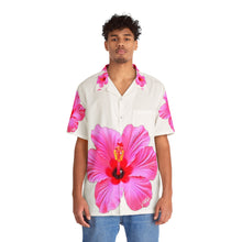 Load image into Gallery viewer, VINTAGE NEW HAWAIIAN (WELCOME TO BOTANY 101 PINK FLOWER) ON WHITE