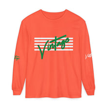 Load image into Gallery viewer, VINTAGE STARS AND STRIPES LONG SLEEVE (UNISEX) GREEN AND WHITE INK