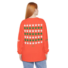 Load image into Gallery viewer, VINTAGE STARS AND STRIPES LONG SLEEVE (UNISEX) GREEN AND WHITE INK