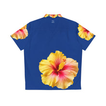 Load image into Gallery viewer, VINTAGE NEW HAWAIIAN (WELCOME TO BOTANY 101 YELLOW FLOWER) ON BLUE