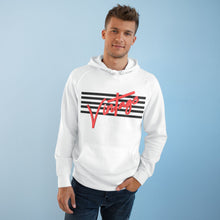 Load image into Gallery viewer, VINTAGE STARS AND STRIPES UNISEX HOODIE (BLACK AND ROSE RED)