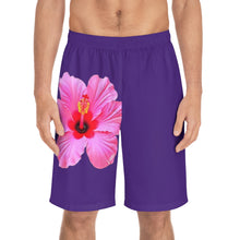 Load image into Gallery viewer, VINTAGE (WELCOME TO BOTANY 101 PINK FLOWER) ON PURPLE SHORTS