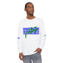 Load image into Gallery viewer, VINTAGE STARS AND STRIPES LONG SLEEVE (UNISEX) ROYAL AND GREEN INK
