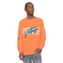 Load image into Gallery viewer, VINTAGE STARS AND STRIPES LONG SLEEVE (UNISEX) TEAL AND WHITE INK