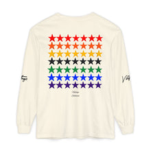 Load image into Gallery viewer, VINTAGE STARS AND STRIPES LONG SLEEVE (UNISEX) ROY G BIV &amp; BLACK INK