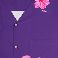 Load image into Gallery viewer, VINTAGE NEW HAWAIIAN (WELCOME TO BOTANY 101 PINK FLOWER) ON PURPLE