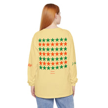 Load image into Gallery viewer, VINTAGE STARS AND STRIPES LONG SLEEVE (UNISEX) GREEN AND ORANGE INK